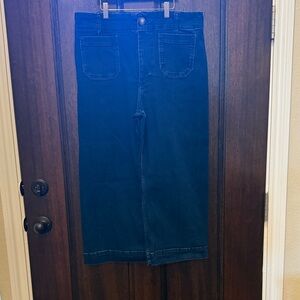 Maeve Dark Blue Wide Cropped Jeans